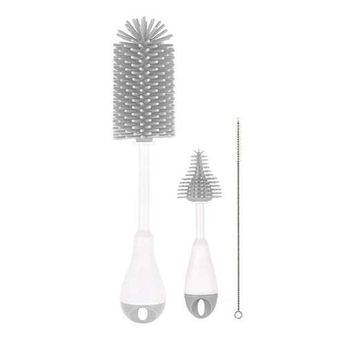 Baby Bottle Nipple Brush Water Cup Container Straw Cleaning Brush Set Cleaning Brush Gray