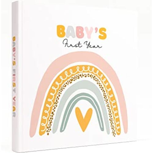 Lamare Baby’s First Year Book - Baby Memory Book for Girls to Document, Cherish Moments Baby First Year Baby Keepsake Book, Baby First Year Photo Album with Pocket for Modern Families | Size 9.5x9"