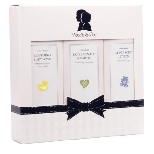 Noodle & Boo Starter Set, Newborn Baby Gift; Super Soft Baby Lotion and Newborn 2-in-1 Hair & Body Wash, 8 Oz of each, Navy/Pink