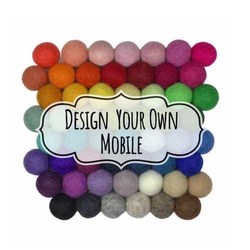 Felt Ball Mobile- CHOOSE YOUR COLORS- 100% Wool Felt Balls- Custom Handmade Baby Shower Gift- Ecofriendly & Sustainable