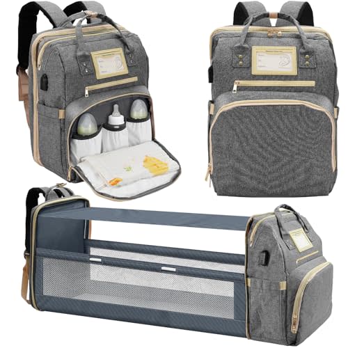 Lenski Diaper Bag Backpack, Baby Shower Gifts, Baby Boy Registry Search Gifts, Baby Essentials Diaper Bag with Changing Station