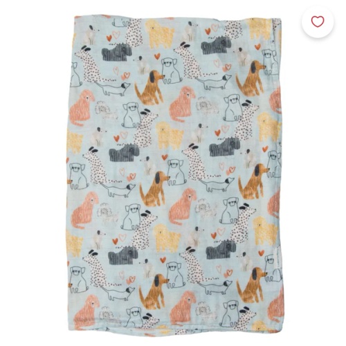 Couverture Mousseline Bambou - Chiens Loulou Lollipop - Clément