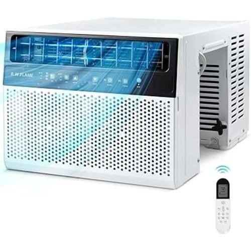 R.W. FLAME 10000BTU U-Shaped Window Air Conditioner with Full Window View，Ultra Quiet AC Unit, Remote Control, Cools up to 450 Sq. Ft. Living Room/Bedroom/Home,Energy Efficient,Washable Filter