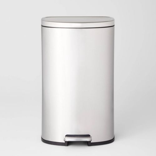 45l D Shape Step Trash Can - Brightroom™: Stainless Steel, 13 Gallon, Kitchen Garbage Can, Smooth Finish, Indoor Use