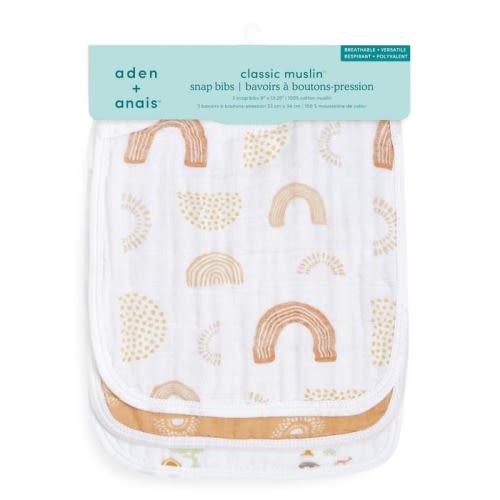 boutique cotton muslin snap bibs 3 pack