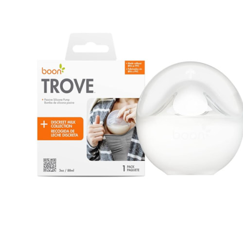 Boon Trove Silicone Manual Breast Pump - Passive Milk Collector - Hands Free Breast Pump for Nursing - Breastfeeding Essentials - 1 Count