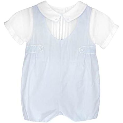 Baby Boys’ Shortall with Pintucks and Side Tabs