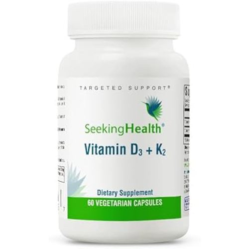 Vitamin D3 + K2 | 5000 IU of D3 (as cholecalciferol) for Optimal Calcium Absorption | 100 mcg of K2 (as menaquinone-7) for Circulatory Health | Supports Bone & Immune Health | 60 Vegetarian Capsules
