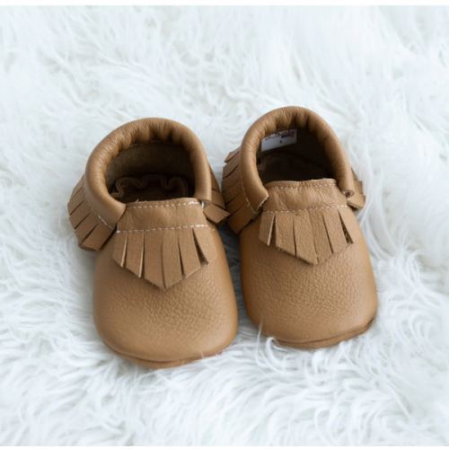 Tan Fringe Moccasins