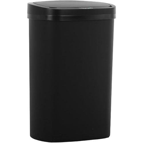 13 Gallon Kitchen Garbage Can 50L Trash Can Garbage Bin Beautiful Trash Bin with Lid Sensor Automatic for Office Bedroom Living Room,Black