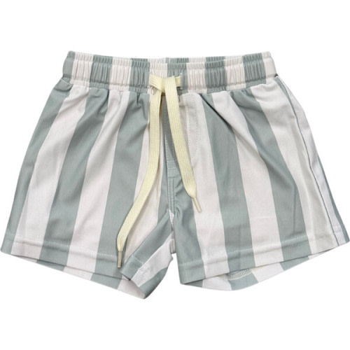 Boy's Swim Shorts Aqua Grey Stripe - Babysprouts | Maisonette