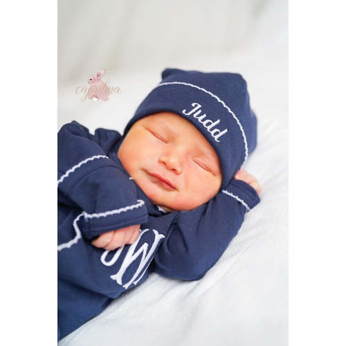 COMING HOME OUTFIT NAVY WITH WHITE TRIM SET