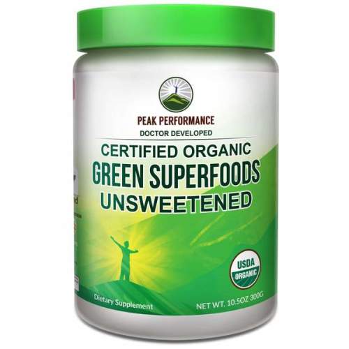 RAW UN-Sweetened Organic Greens Superfood Powder By Peak Performance