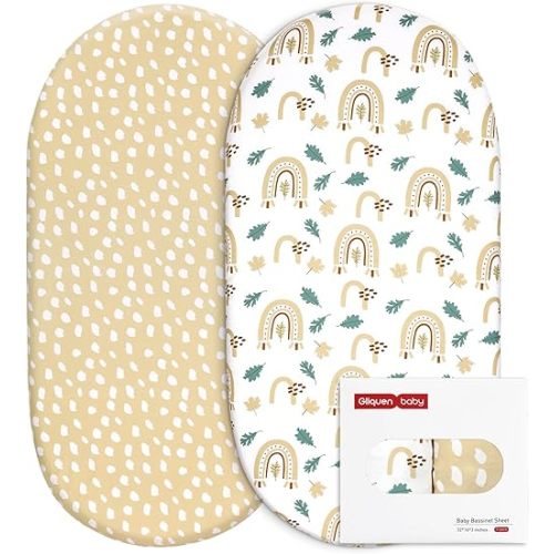 Gllquen Baby Bassinet Crib Sheets Set for Baby Boy Girls