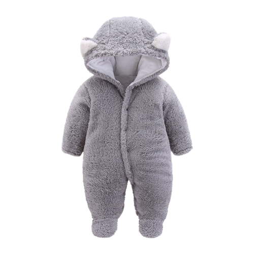XFHLMJFF Bear Ears Jumpsuit Hooded for Winter Outwear Girls Boys Long Sleeve Solid Color Warm Coat Cute Baby Onesies 6-9 Months