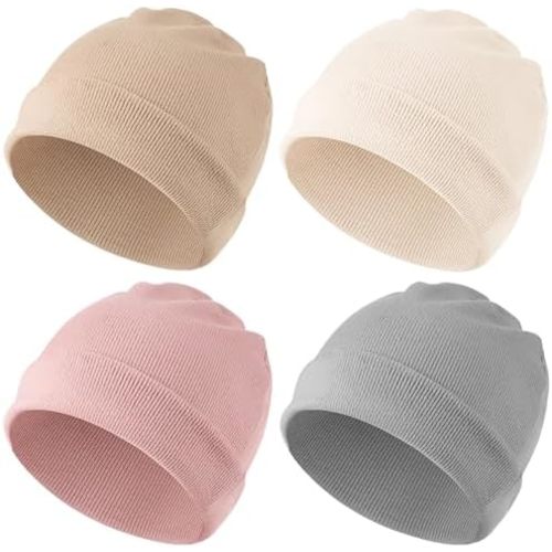 Konssy 6 Pack Baby Beanie Hats for Unisex, Toddler Beanies Baby Girl Boy Hat Warm Cap for Baby, Infant, Toddler