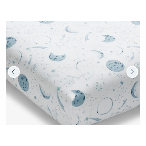 Night Sky Classic Cool Organic Cotton Percale Fitted Crib Sheet