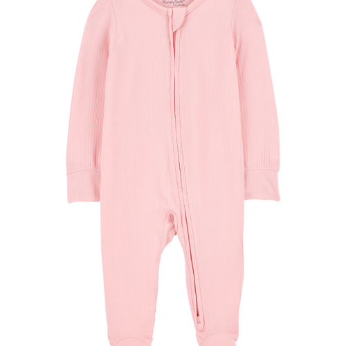 Pink Baby Solid 2-Way Zip PurelySoft Sleeper Pyjamas - Pink | Carter’s Oshkosh Canada