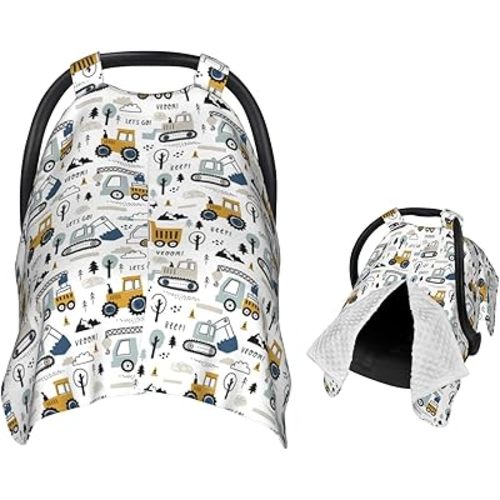 Cars Truck Tractor Baby Car Seat Canopy Nursing Cover for Newborn Car Seat Breastfeeding Covers Blanket Newborn Shower Gift