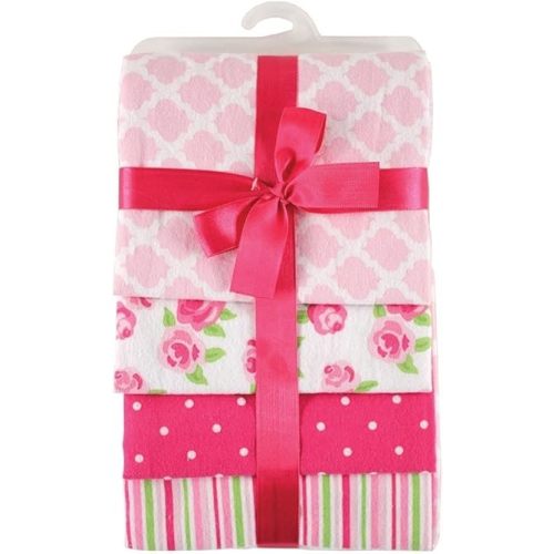 Hudson Baby Unisex Baby Cotton Flannel Receiving Blankets, Pink Rose, One Size
