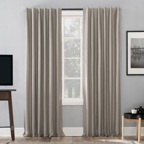 50"x63" Sun Zero Blackout Evelina Faux Dupioni Silk Curtain Panel Moss Green: Energy Efficient, Noise Reduction, Thermal Insulated