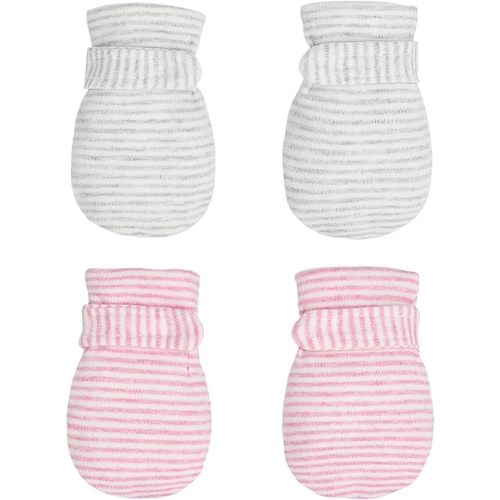 Newborn Baby No Scratch Mittens Stay On, 100% Cotton Breathable, Adjustable Infant Gloves for Baby Boys Girls Mittens