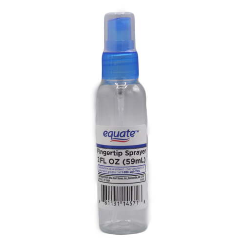 Equate Fingertip Spray Bottle for Travel, 2 fl oz Refillable, Reusable, TSA Compliant