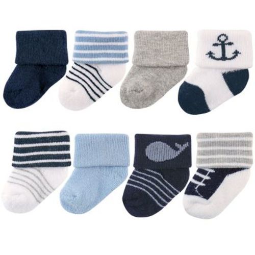 Luvable Friends Baby Boy Newborn and Baby Terry Socks, Whale, Size: 6-12 months