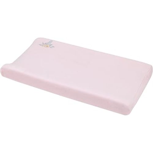 NoJo Disney Sweet Princess Pink and Light Blue Appliqued Glass Slipper Contoured Changing Pad Cover