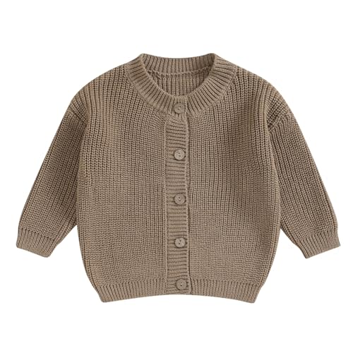 Newborn Baby Girl Boy Cute Long Sleeve Button Up Cardigan Toddler Knit Sweater Infant Fall Winter Clothes