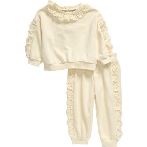 Habitual Kids Eyelet Ruffle Sweatshirt & Joggers Set | Nordstromrack