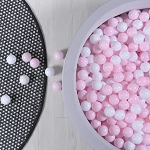 GOGOSO 100 Pieces Ball Pits Balls - 2.15 inch White Light Pink Pit Balls Children Toddlers Plastic Ocean Ball Swim Toys Balls for Kids Playhouse Pool Accessories