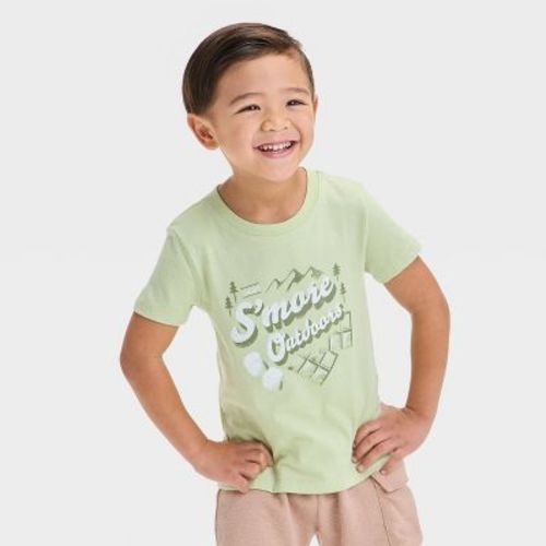 Toddler Boys' Short Sleeve S'mores Outdoors Graphic T-shirt - Cat & Jack™ Green 18m