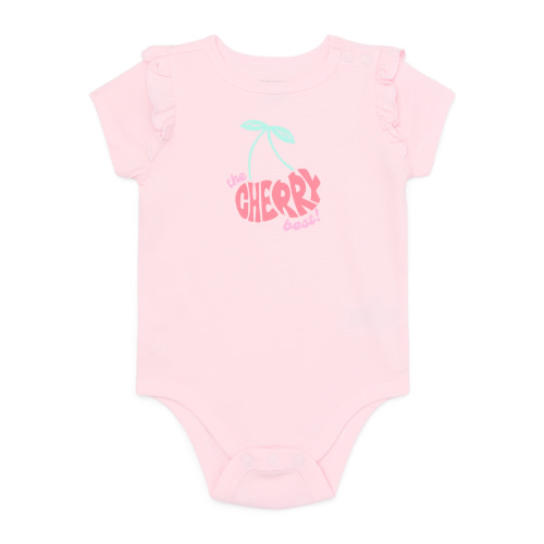 Garanimals Baby Girl Short Inset Ruffle Sleeve Graphic Bodysuit, Sizes 0-24 Months