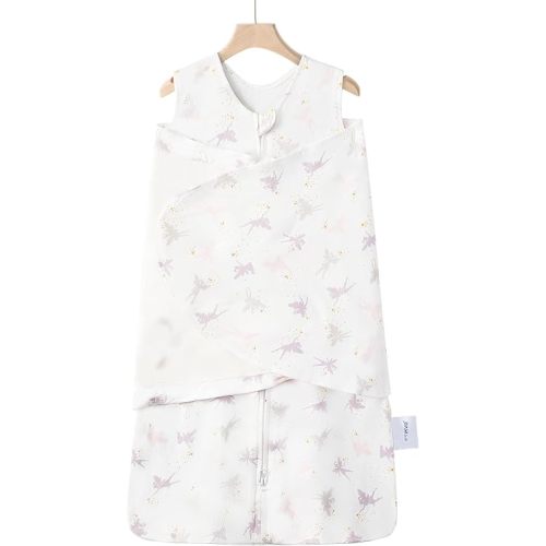 Swaddle-Blanket Baby Girl & Boy Swaddles Newborn Infant Transition 100% Cotton Wrap Blankets, 3-Way Adjustable Wearable Blanket, TOG 1.0 (Little Fairy 0-3 momth)