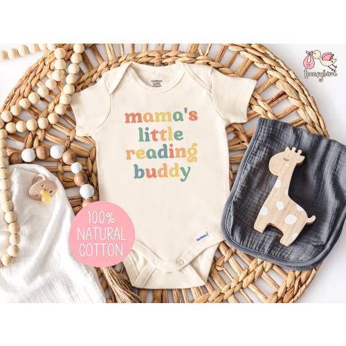 Mama's Reading Buddy Onesies®, Book Lover Baby Bodysuit, Bookworm Baby Romper, Future Reader Shirt, Bookish Baby Shower Gift for Reader
