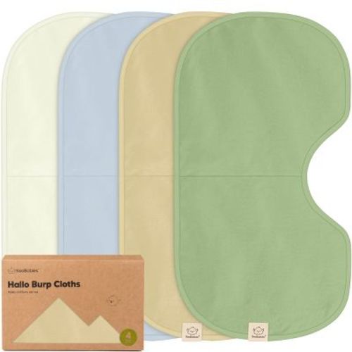 KeaBabies 4pk Hallo Baby Burp Cloths, Organic Cotton Burp Cloth for Girls, Boys, Soft & Absorbent Burping Cloths