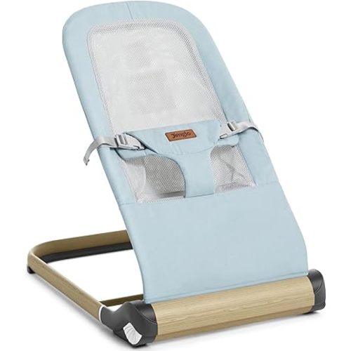 Baby Bouncer, Foldable Infant Bouncer for Babies, Portable Baby Bouncer Seat with Adjustable Height(Mesh, Blue)