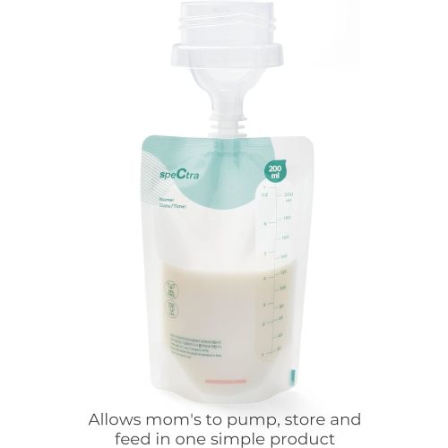 Spectra - Simple Store Milk Collection Bags 200 ml - Hygenic Double Lined Leak Free Insulation - Convenient Milk Storage for Busy Moms - 10 Count