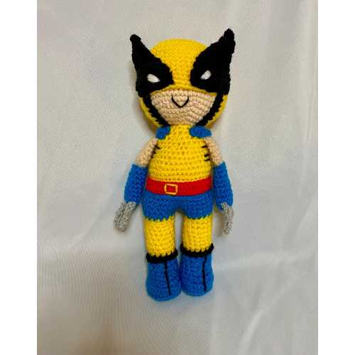 A Crocheted Wolverine Stuffed Toy/Amigurumi/kawaii Styled/Stuffed Toy/Wolverine Plush/Plushie