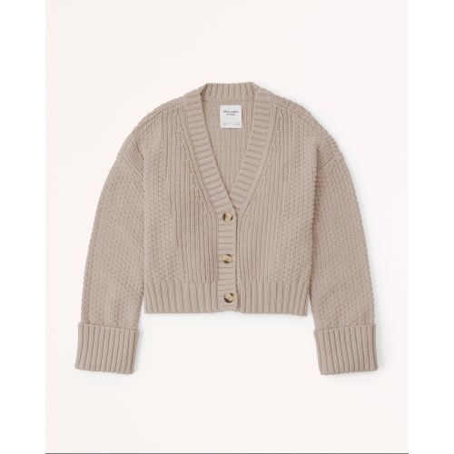 Cotton-Blend Seed Stitch Cardigan
