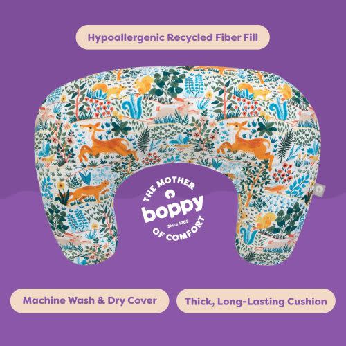 Boppy Nursing Pillow - Firm, Ergonomic U-Shaped Bottle and Breastfeeding Pillow with High Lift for Comfort and Support, Spacious Surface - Colorful Forest Animals