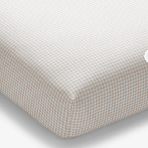 Ditsy Gingham Classic Cool Organic Cotton Percale Fitted Crib Sheet