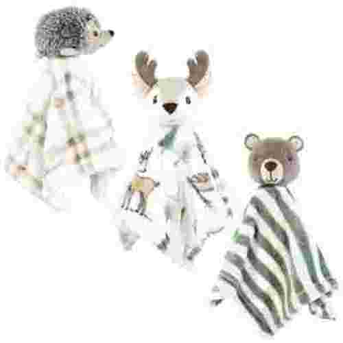 Hudson Baby Unisex Baby Animal Face Security Blanket, Forest Animals, One Size