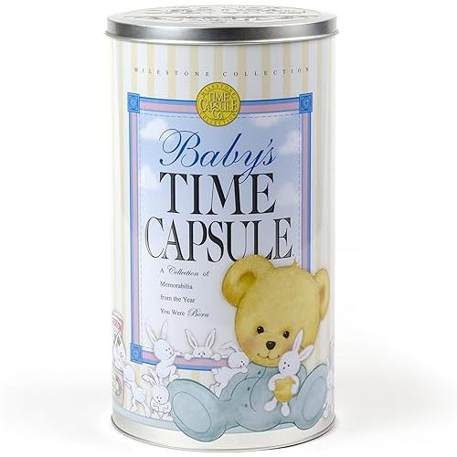 Milestone Collection Baby's Time Capsule, Yellow/Green/White/Pink, 12" x 6.5"