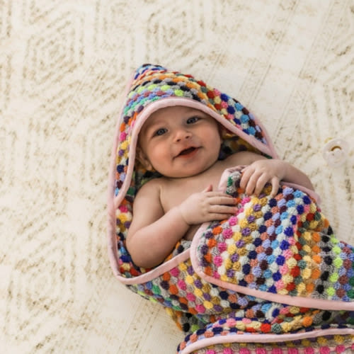 Pompom Hooded Baby Towel