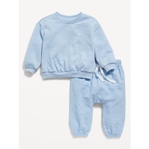 Unisex Crew-Neck Sweatshirt &amp; Jogger Pants Set for Baby