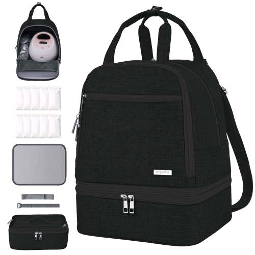 Breast Pump Bag, Spectra Pump Backpack with Pockets for Working Mom, Compatible with Spectra S1, S2, Black