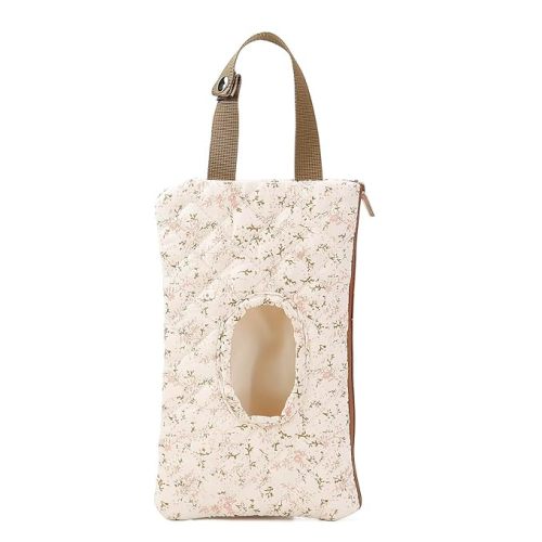 Quilted Baby Diaper and Wipes Pouch Portable Mommy Bag for Stroller Reusable Wipes Pouch with Lanyard for Casual Travel