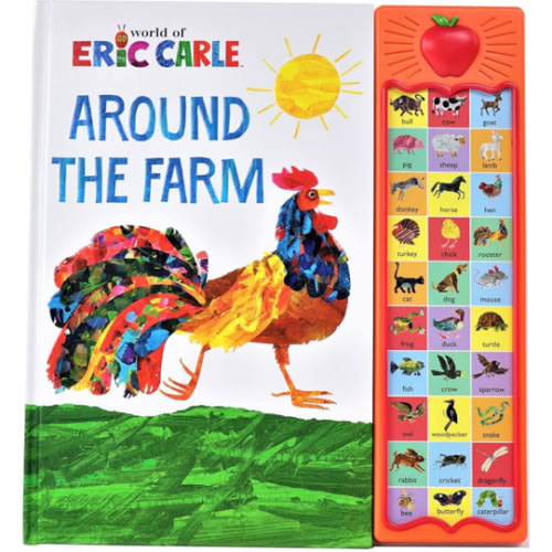 World of Eric Carle, Around the Farm 30-Button Animal Sound Book - Great for First Words - PI Kids
